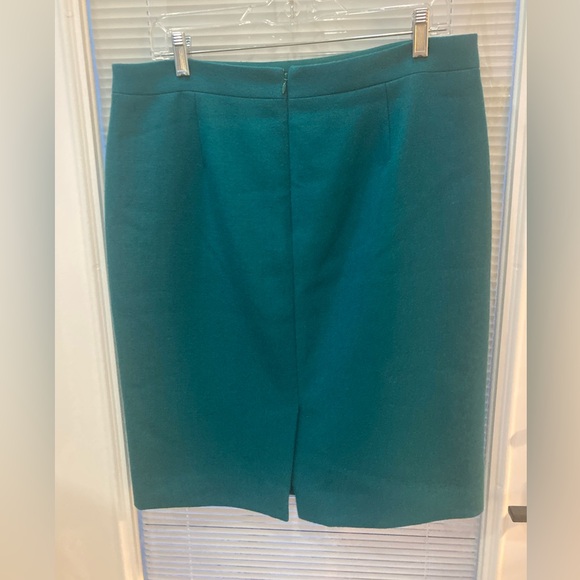 J. Crew 100% Wool Teal No 2  Pencil Skirt - Picture 2 of 6